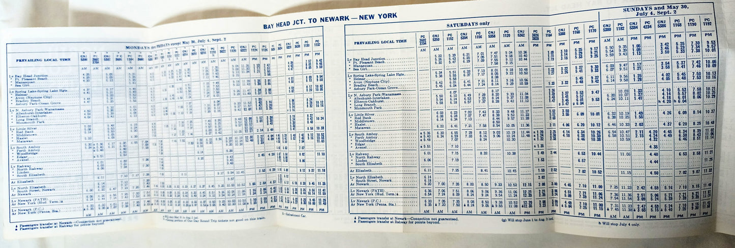 North Jersey Coast Trains 1968 Penn Central NY Long Branch RR Jersey Central - TulipStuff