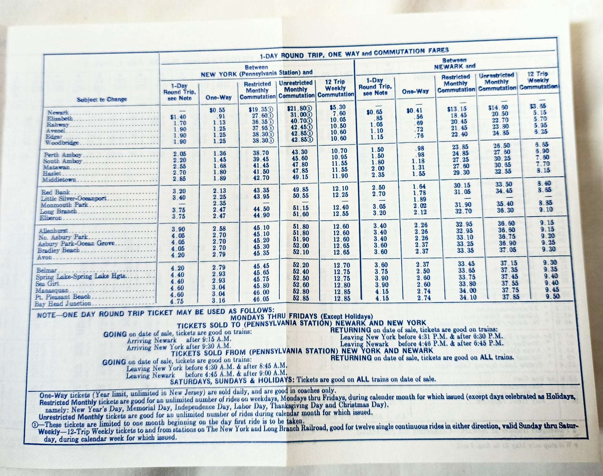 North Jersey Coast Trains 1968 Penn Central NY Long Branch RR Jersey Central - TulipStuff