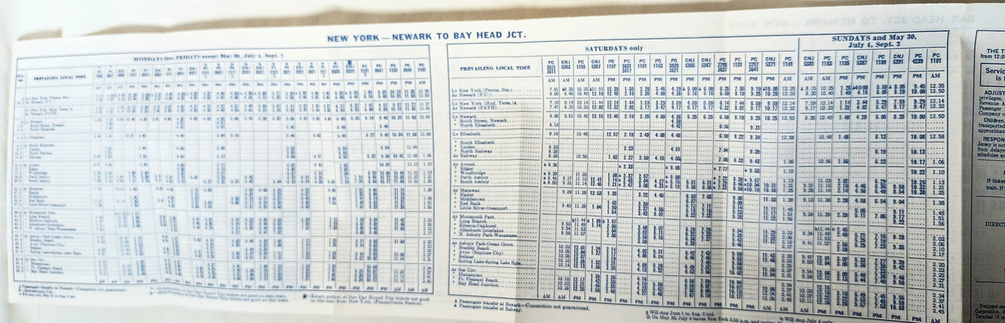 North Jersey Coast Trains 1968 Penn Central NY Long Branch RR Jersey Central - TulipStuff