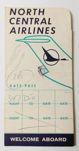 North Central Airlines Gate Pass Ticket Jacket Baggage Claim 1970 - TulipStuff
