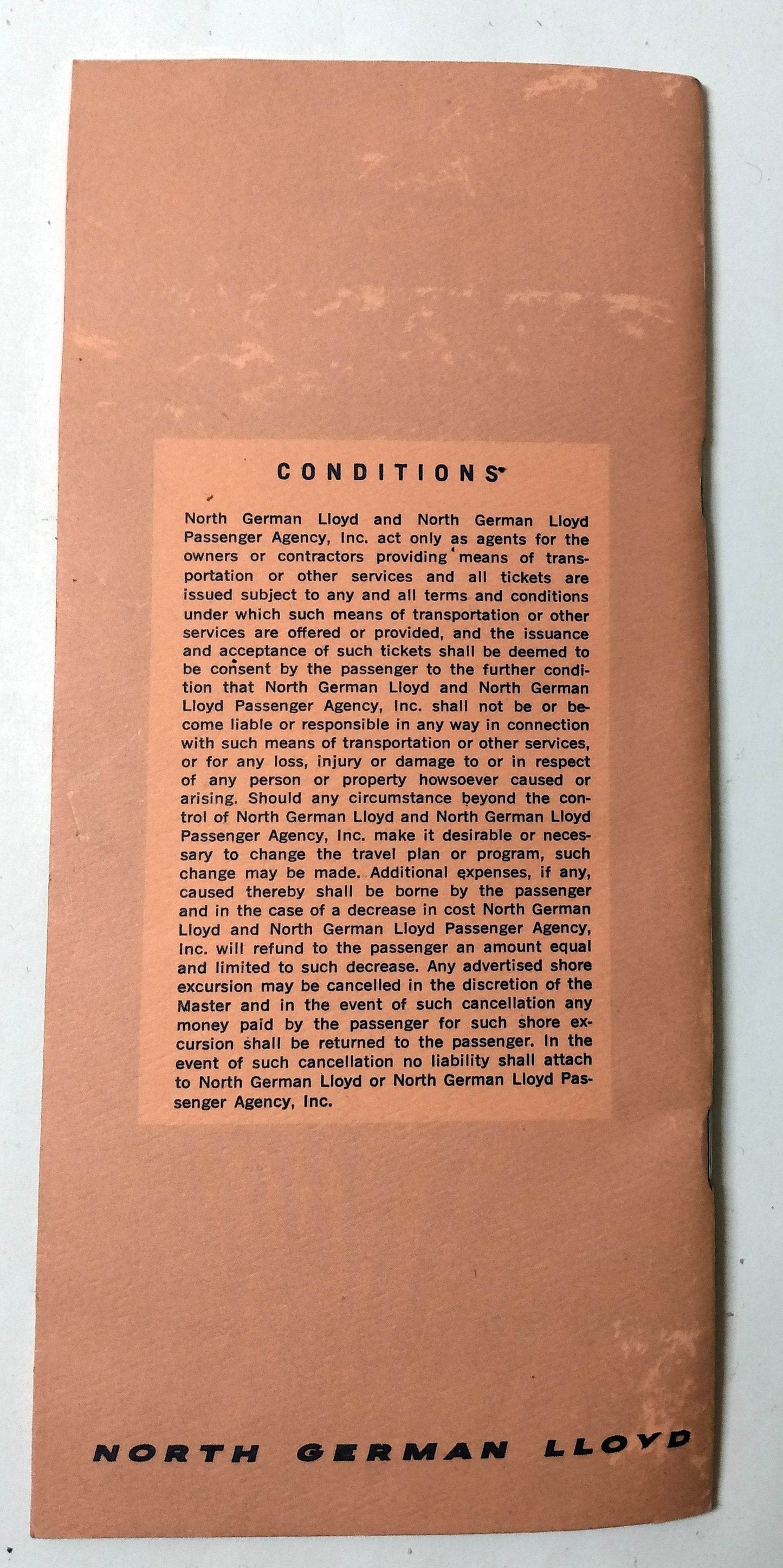 North German Lloyd TS Bremen MS Europa Shore Excursion Programs 1969 - TulipStuff