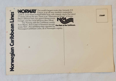ss Norway Norwegian Caribbean Lines Oversized Postcard 1980 - TulipStuff