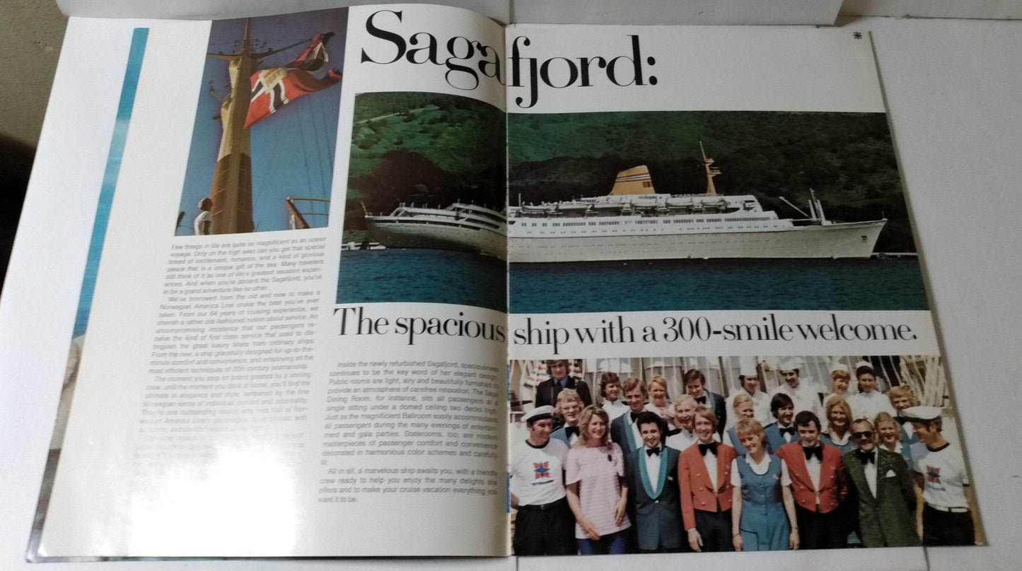 Norwegian America Line ms Sagafjord Fjordlands Cruise 1975 Brochure - TulipStuff