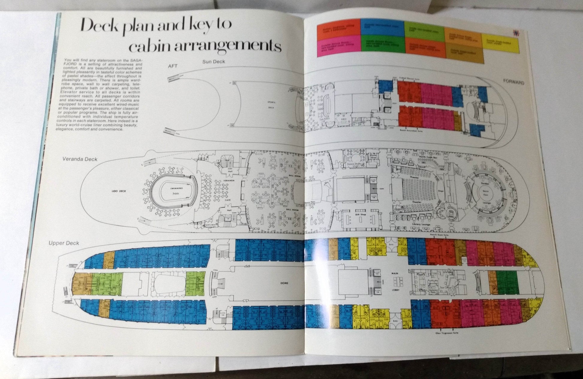Norwegian America Line ms Sagafjord Fjordlands Cruise 1975 Brochure - TulipStuff