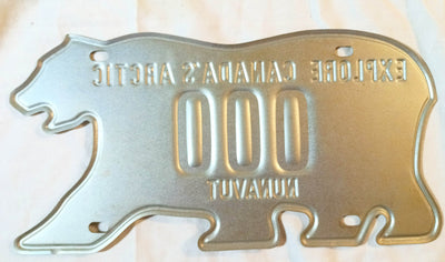 Nunavut Polar Bear Sample Car License Plate Canada 1999 - TulipStuff