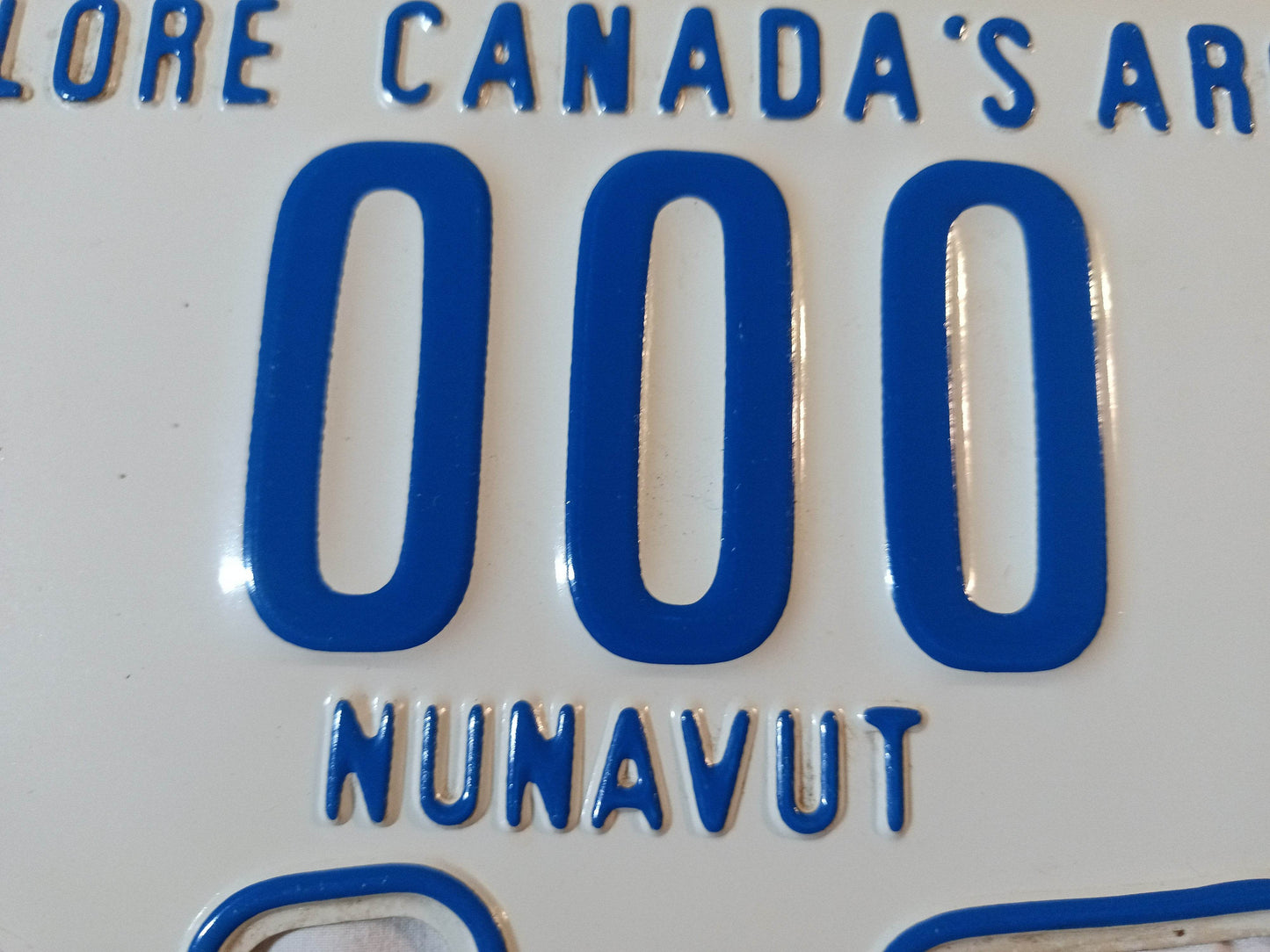 Nunavut Polar Bear Sample Car License Plate Canada 1999 - TulipStuff