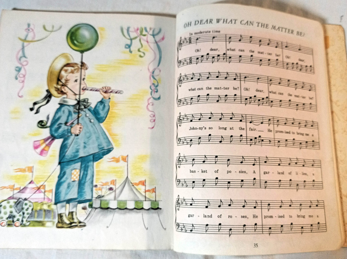 Nursery Songs Little Golden Book Corinne Malvern Hardcover 1942 - TulipStuff