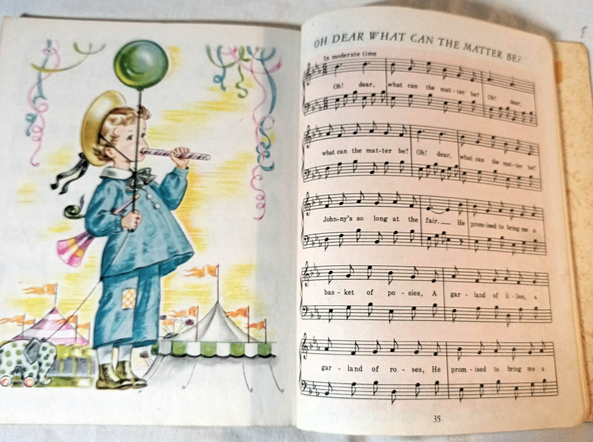Nursery Songs Little Golden Book Corinne Malvern Hardcover 1942 - TulipStuff