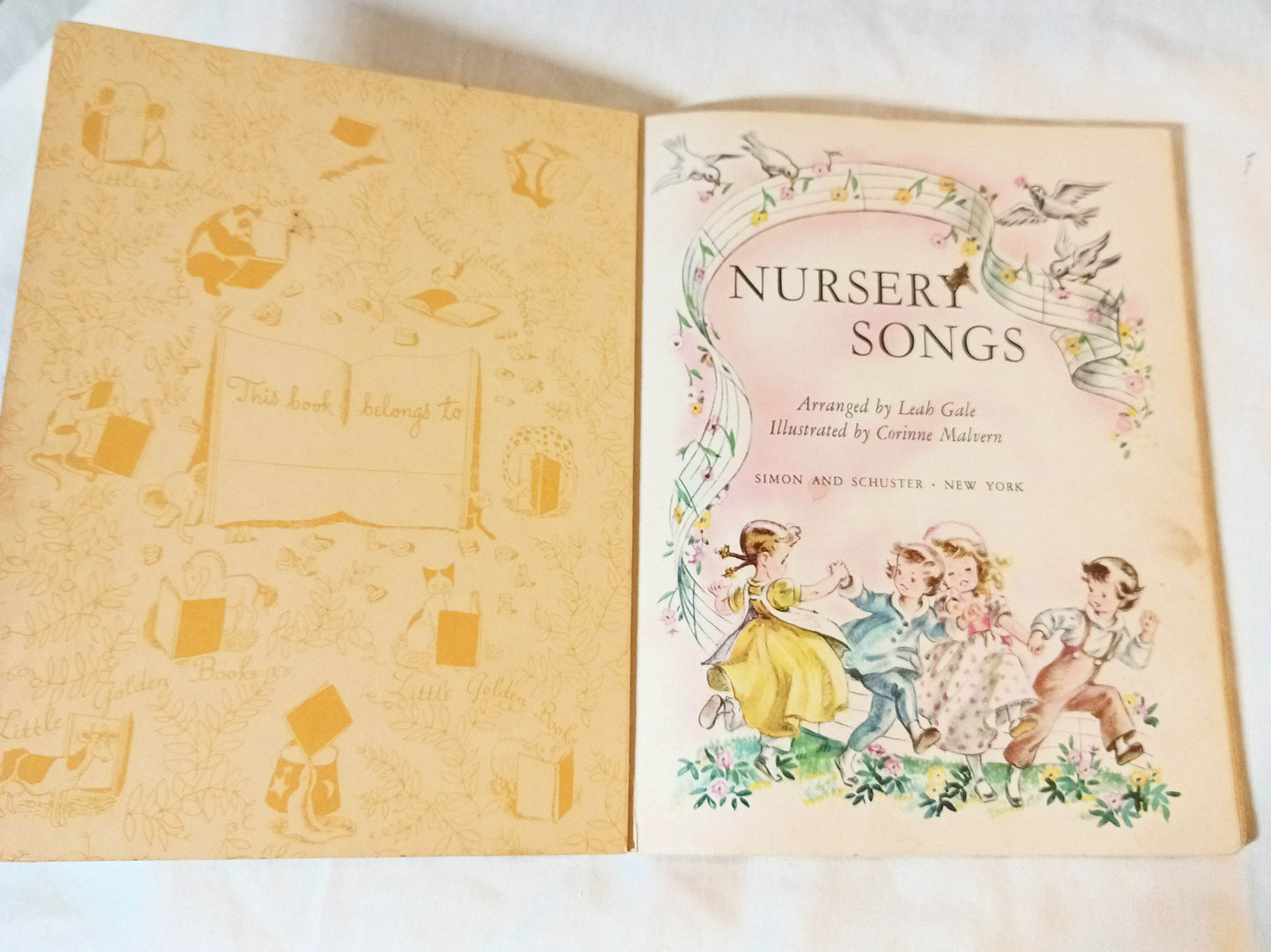 Nursery Songs Little Golden Book Corinne Malvern Hardcover 1942 - TulipStuff