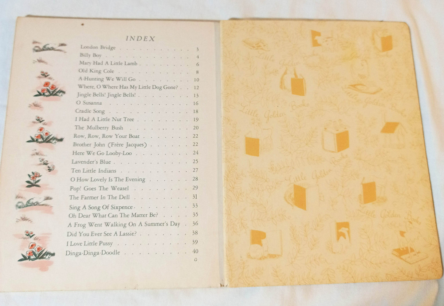 Nursery Songs Little Golden Book Corinne Malvern Hardcover 1942 - TulipStuff