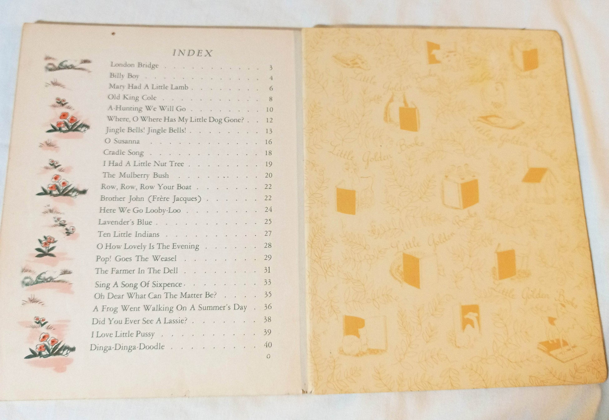 Nursery Songs Little Golden Book Corinne Malvern Hardcover 1942 - TulipStuff