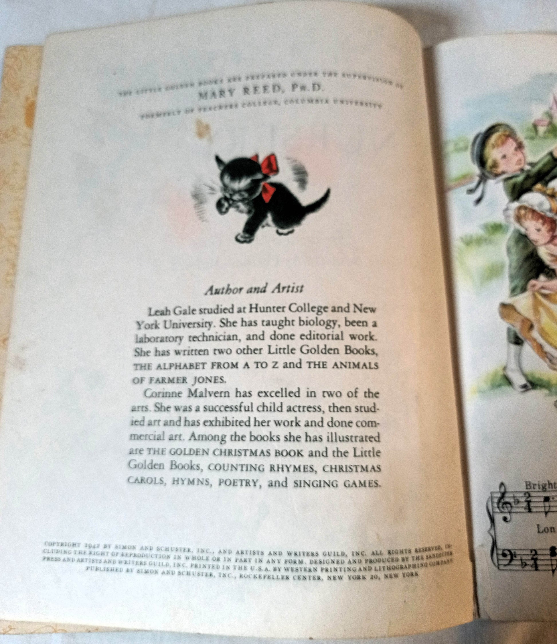 Nursery Songs Little Golden Book Corinne Malvern Hardcover 1942 - TulipStuff