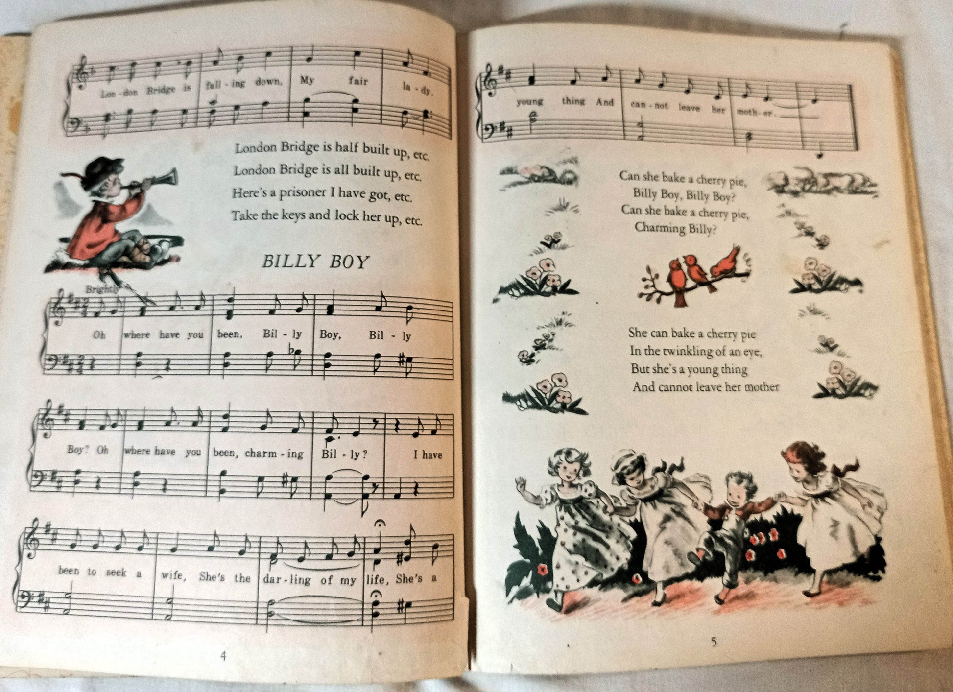 Nursery Songs Little Golden Book Corinne Malvern Hardcover 1942 - TulipStuff