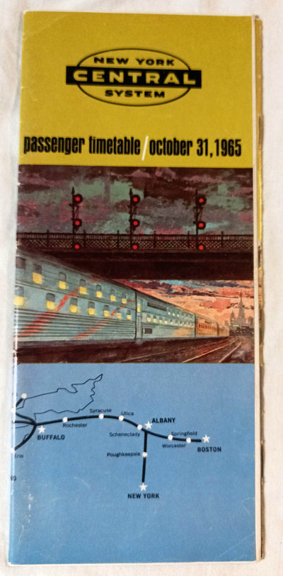 New York Central System Railroad Passenger Timetable October 1965 - TulipStuff