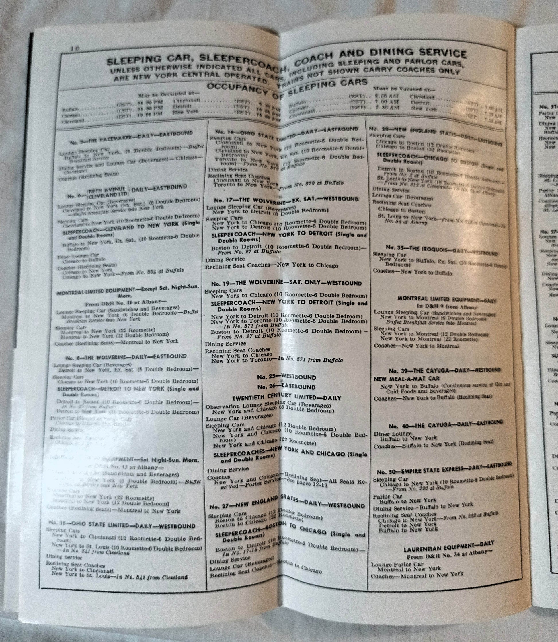 New York Central System Railroad Passenger Timetable October 1965 - TulipStuff