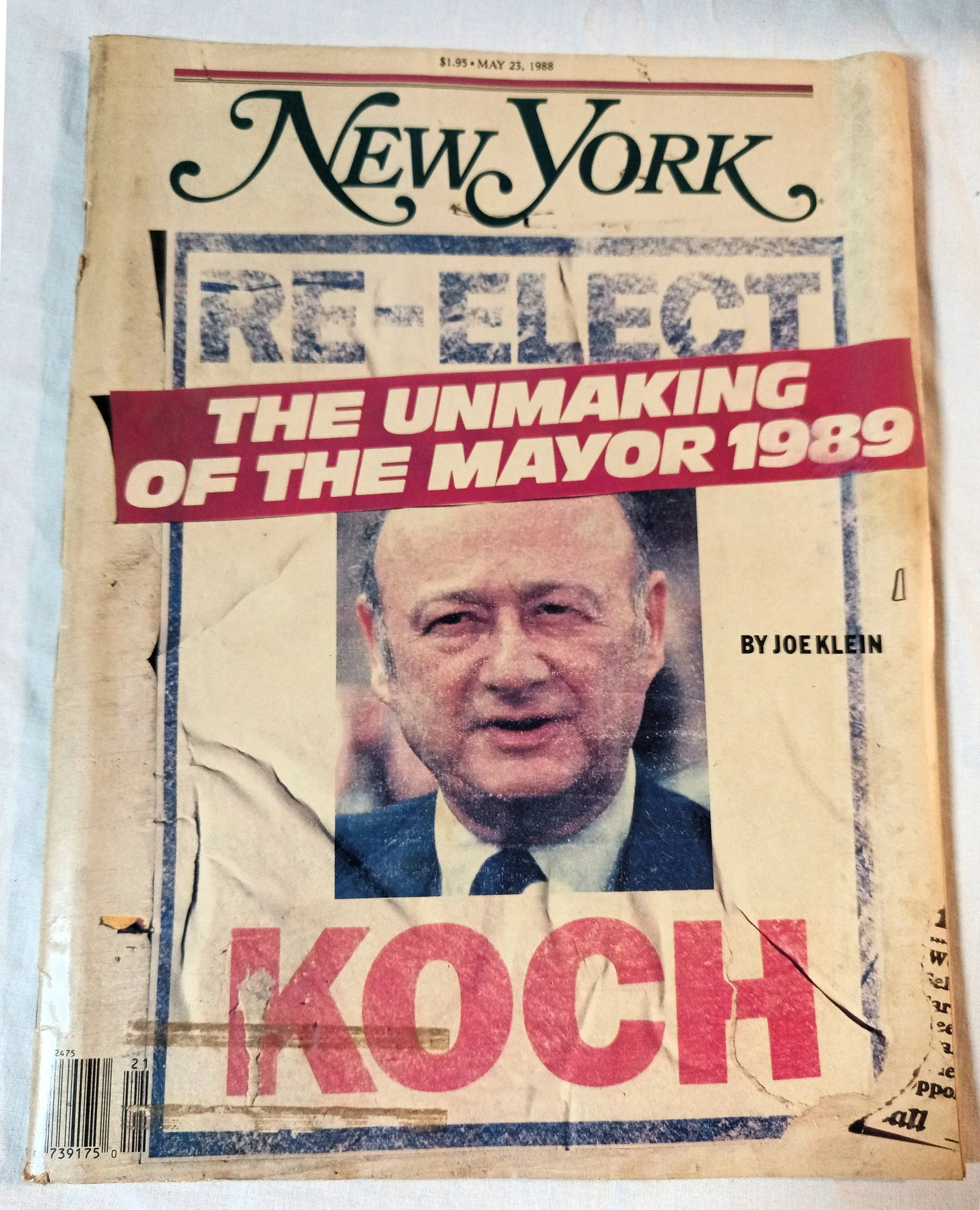 New York Magazine May 23 1988 Ed Koch The Unmaking Of The Mayor '89 - TulipStuff