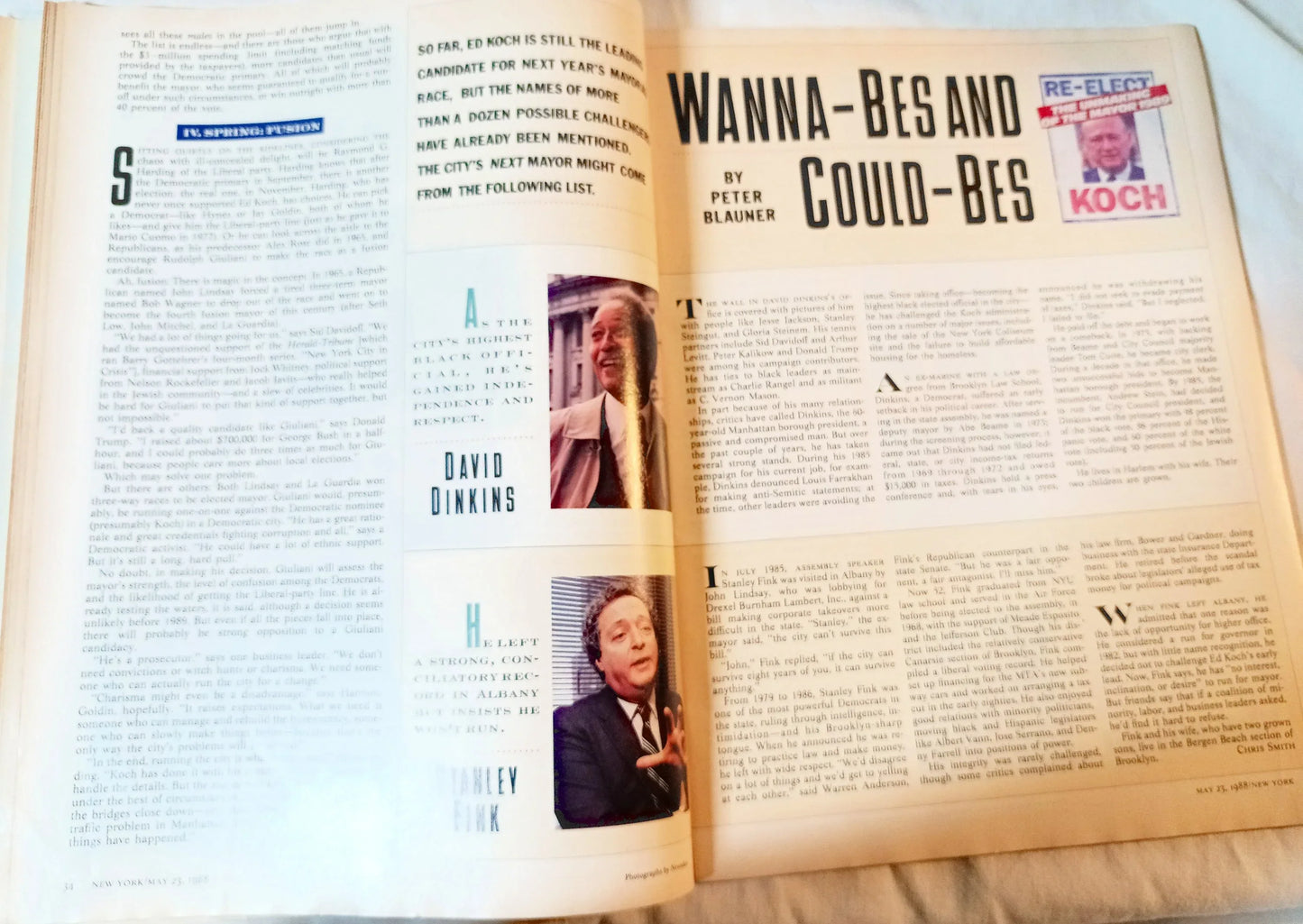 New York Magazine May 23 1988 Ed Koch The Unmaking Of The Mayor '89 - TulipStuff