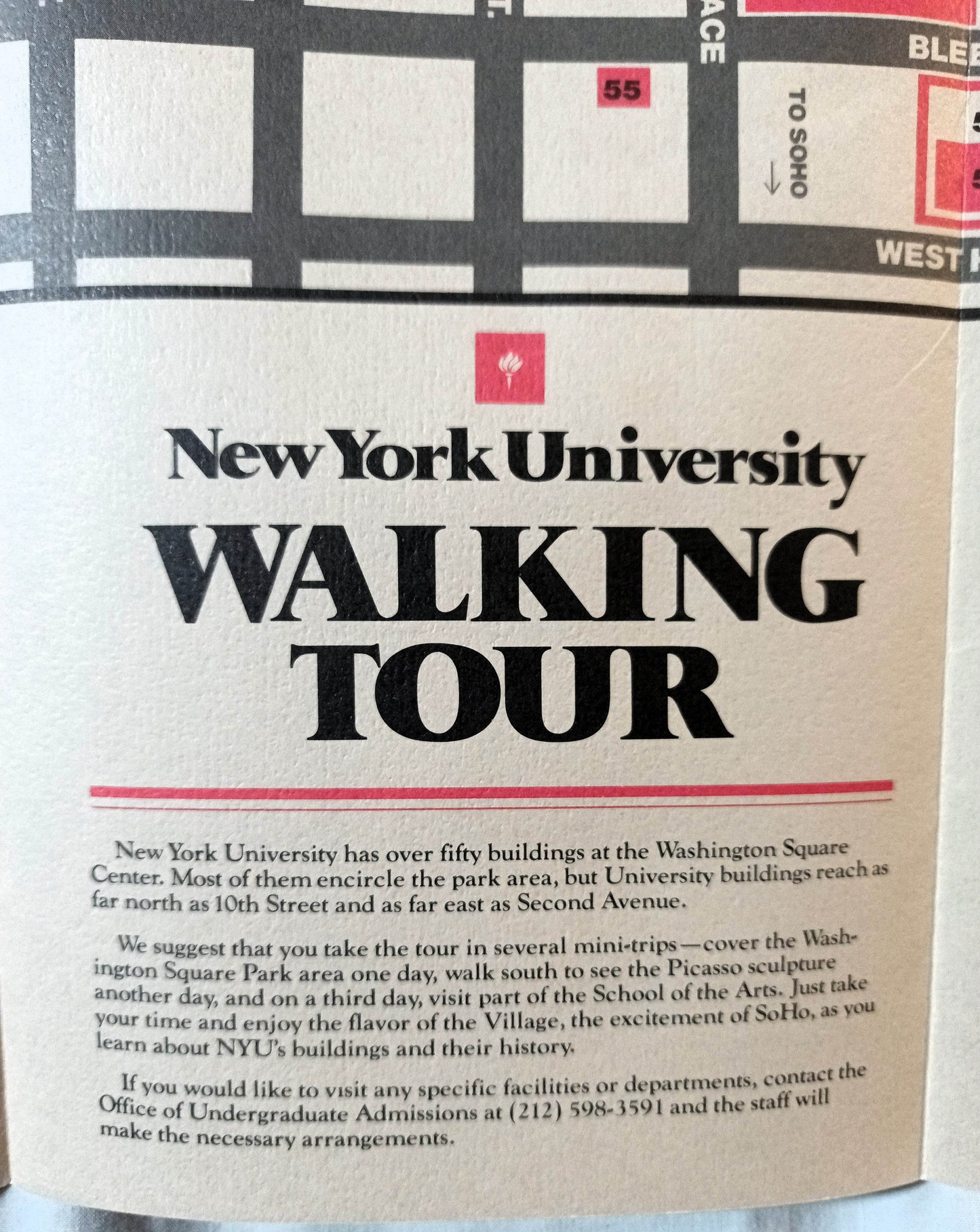 NYU New York University Washington Square Walking Tour Map Guide 1978 - TulipStuff