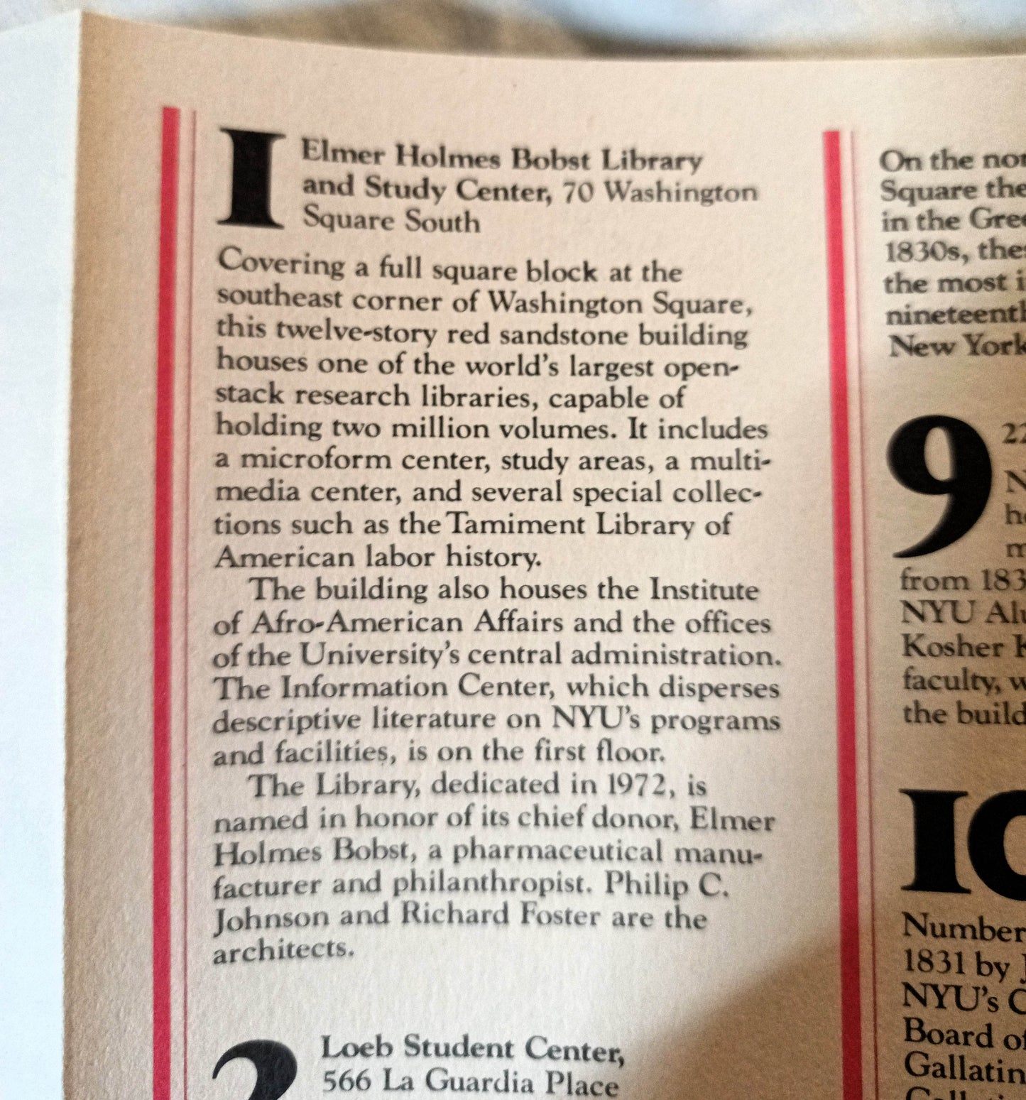 NYU New York University Washington Square Walking Tour Map Guide 1978 - TulipStuff