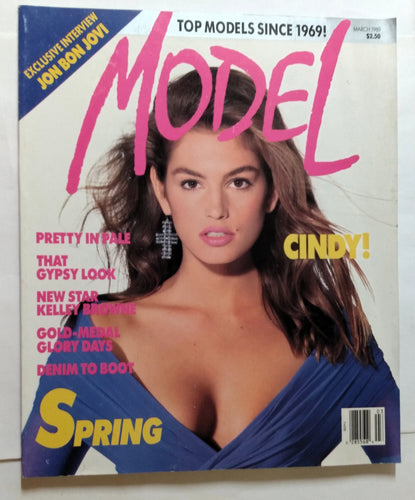 Model Magazine March 1989 Cindy Crawford Jon Bon Jovi Twiggy Fashion - TulipStuff