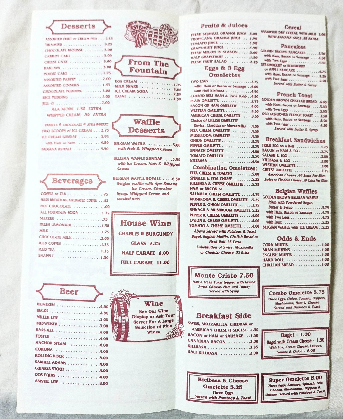 Odessa Cafe Bar Avenue A NYC Restaurant Takeout Menu Early 2000's - TulipStuff