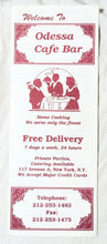 Load image into Gallery viewer, Odessa Cafe Bar Avenue A NYC Restaurant Takeout Menu Early 2000&#39;s - TulipStuff
