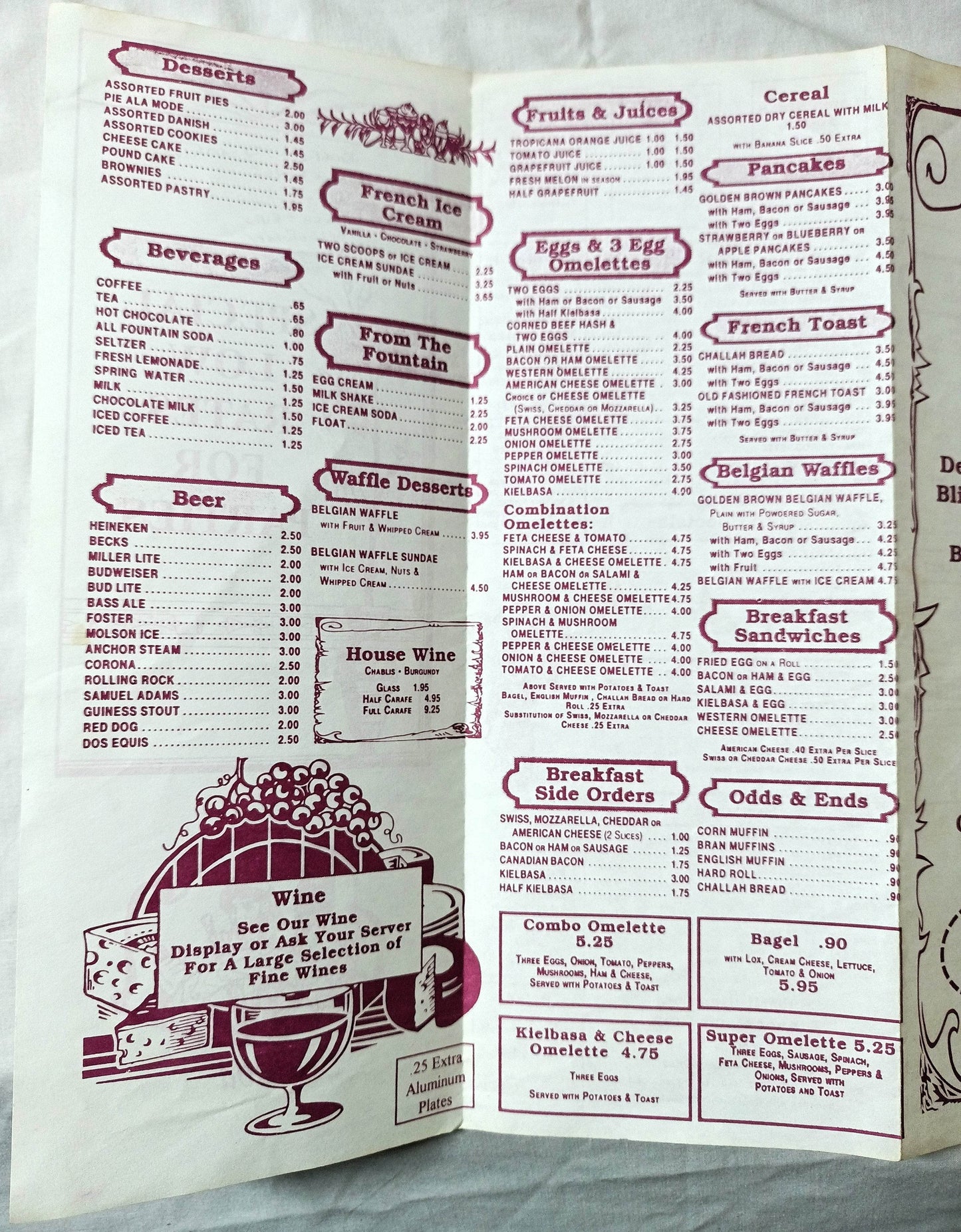 Odessa Cafe Bar Avenue A NYC Restaurant Takeout Menu Late 1990's - TulipStuff