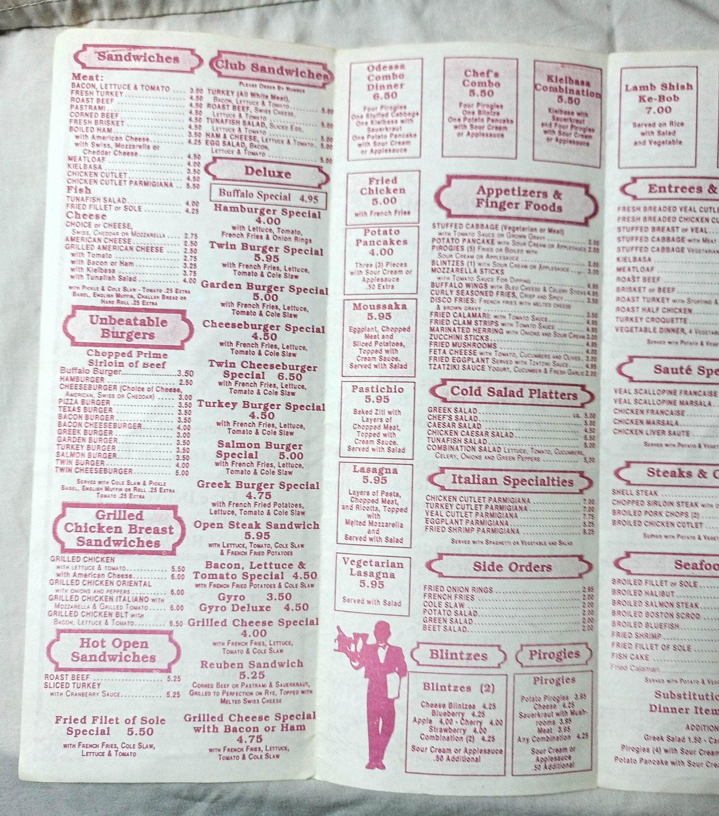 Odessa Cafe Bar Avenue A NYC Restaurant Takeout Menu Late 1990's - TulipStuff