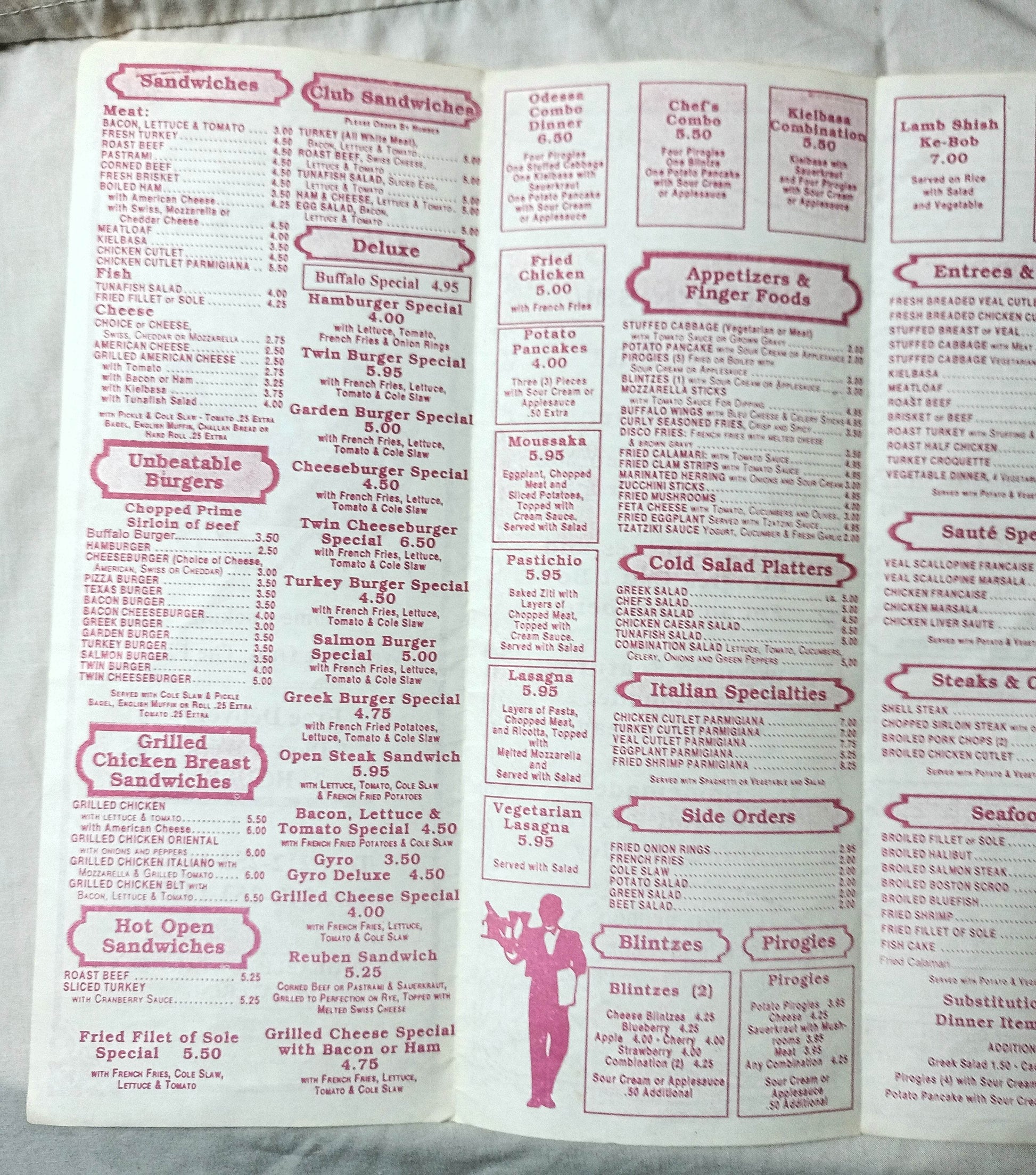 Odessa Cafe Bar Avenue A NYC Restaurant Takeout Menu Late 1990's - TulipStuff