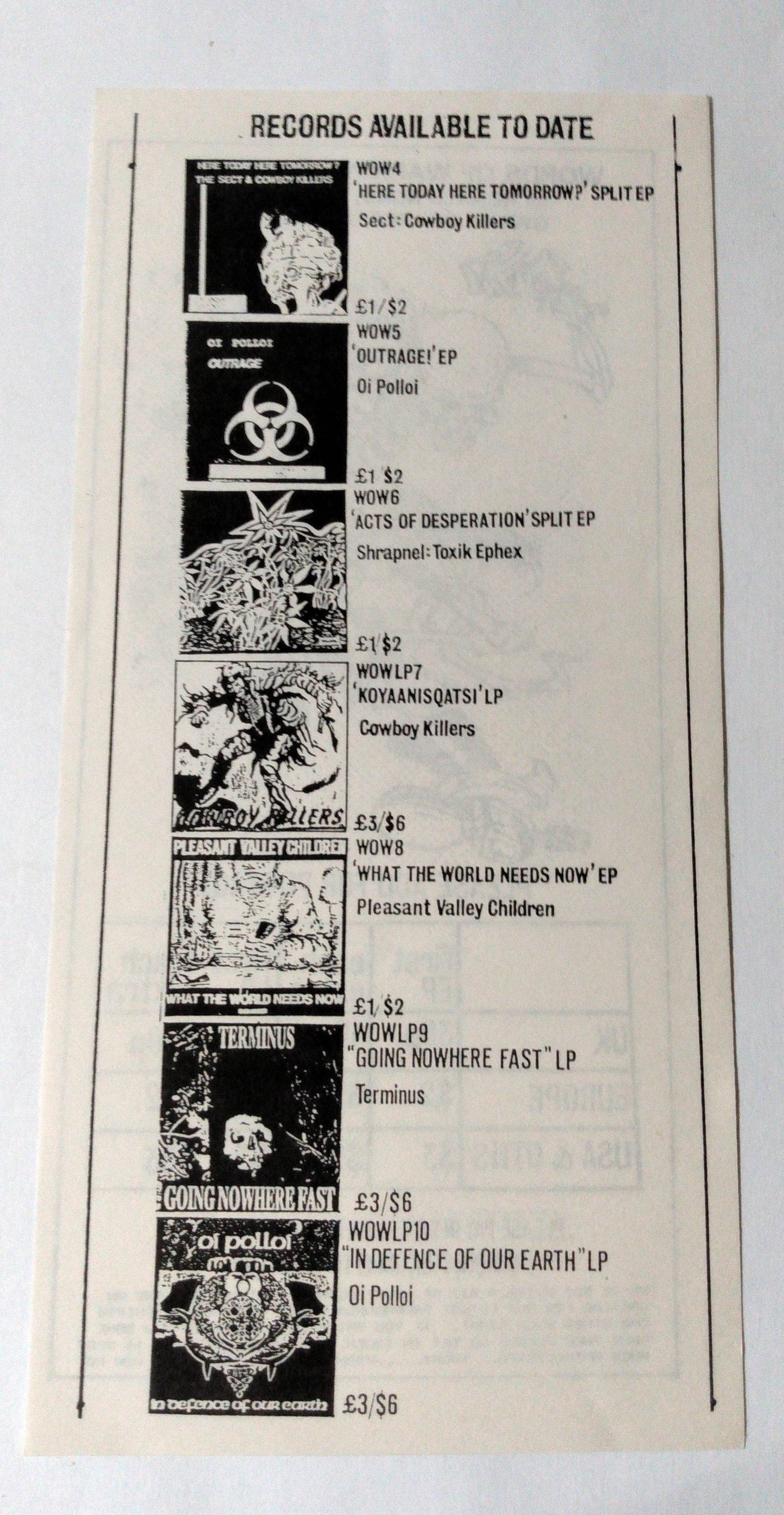 Oi Polloi In Defence Of Our Earth Vinyl 12" LP Scottish Anarcho Punk 1990 - TulipStuff