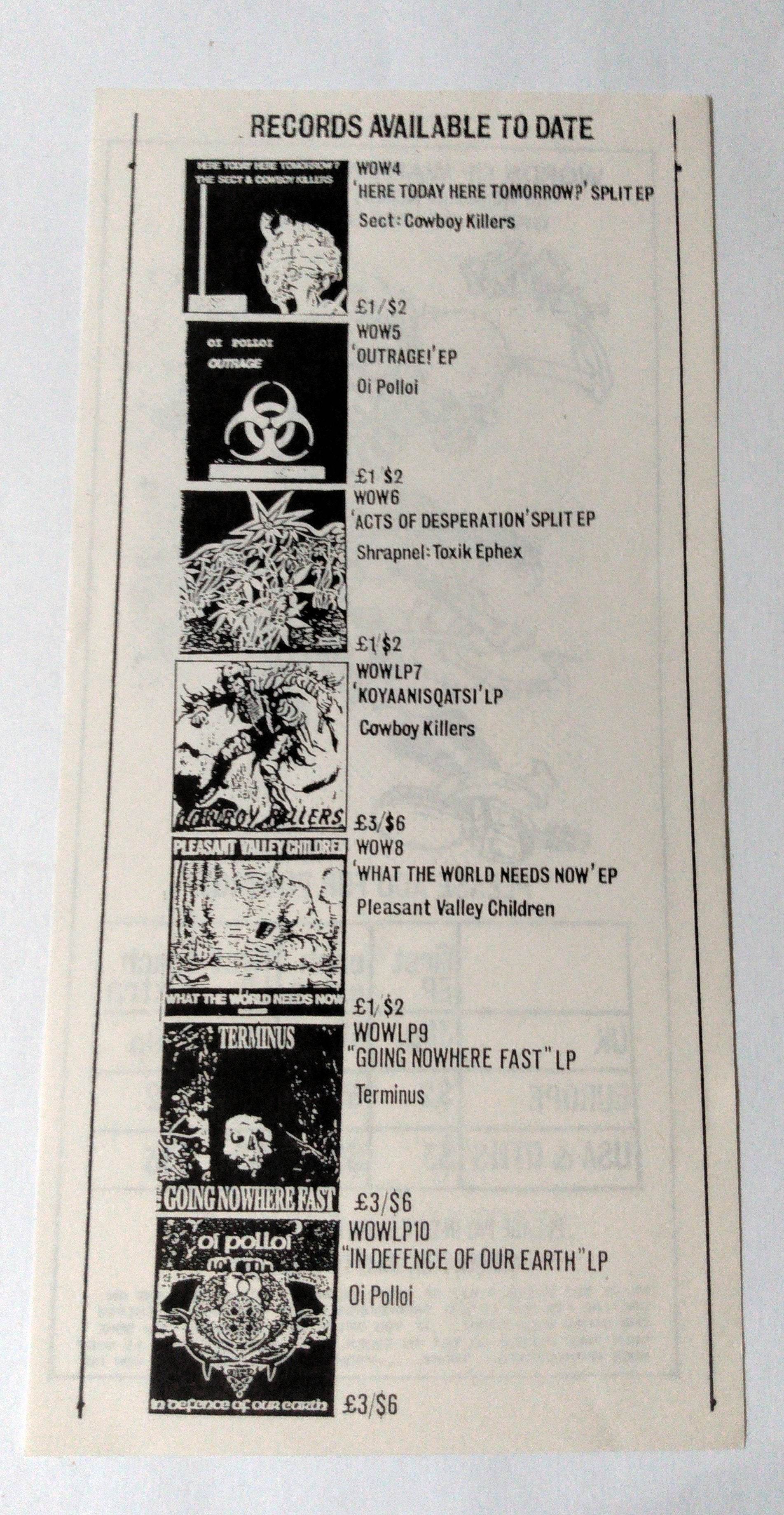 Oi Polloi In Defence Of Our Earth Vinyl 12" LP Scottish Anarcho Punk 1990 - TulipStuff