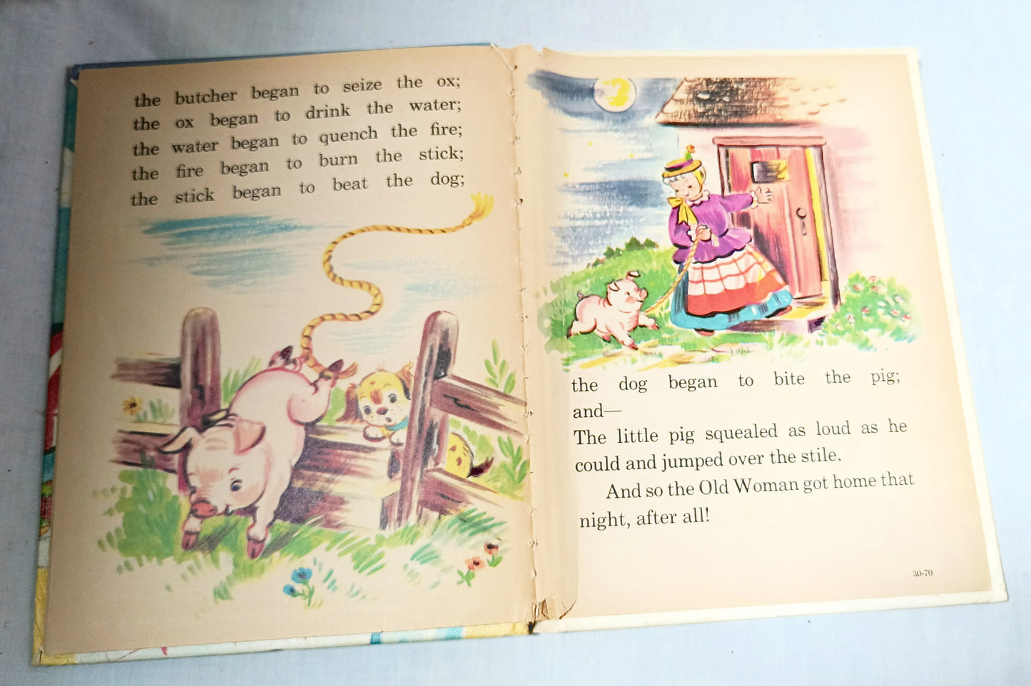 The Old Woman And Her Pig Tip-Top Elf Book Rand McNally 1952 - TulipStuff