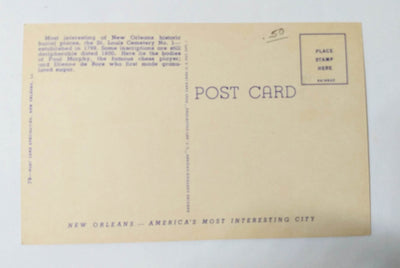 Oldest Cemetary St Louis No. 1 New Orleans Louisiana Linen Postcard 1940's - TulipStuff