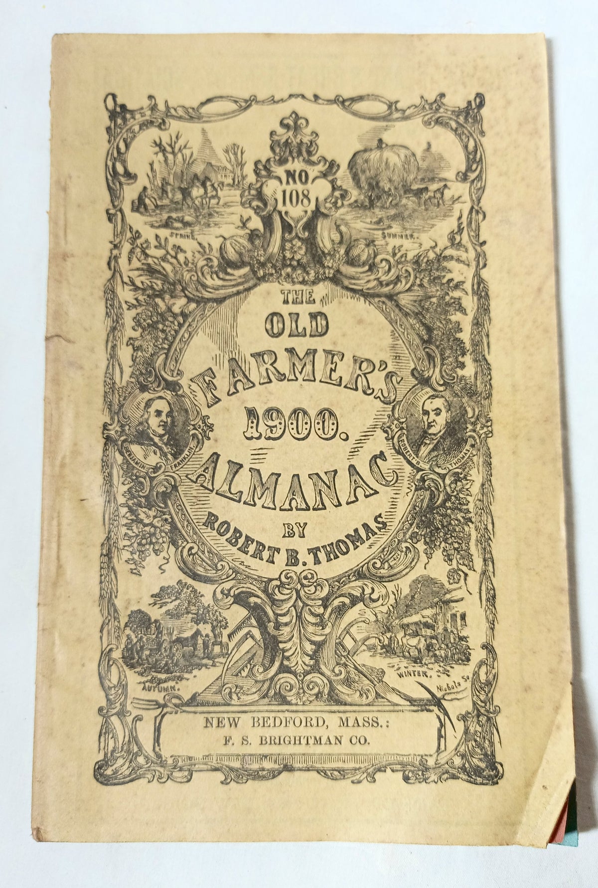 The Old Farmer's Almanac 1900 New Bedford Mass F.S. Brightman Co - TulipStuff