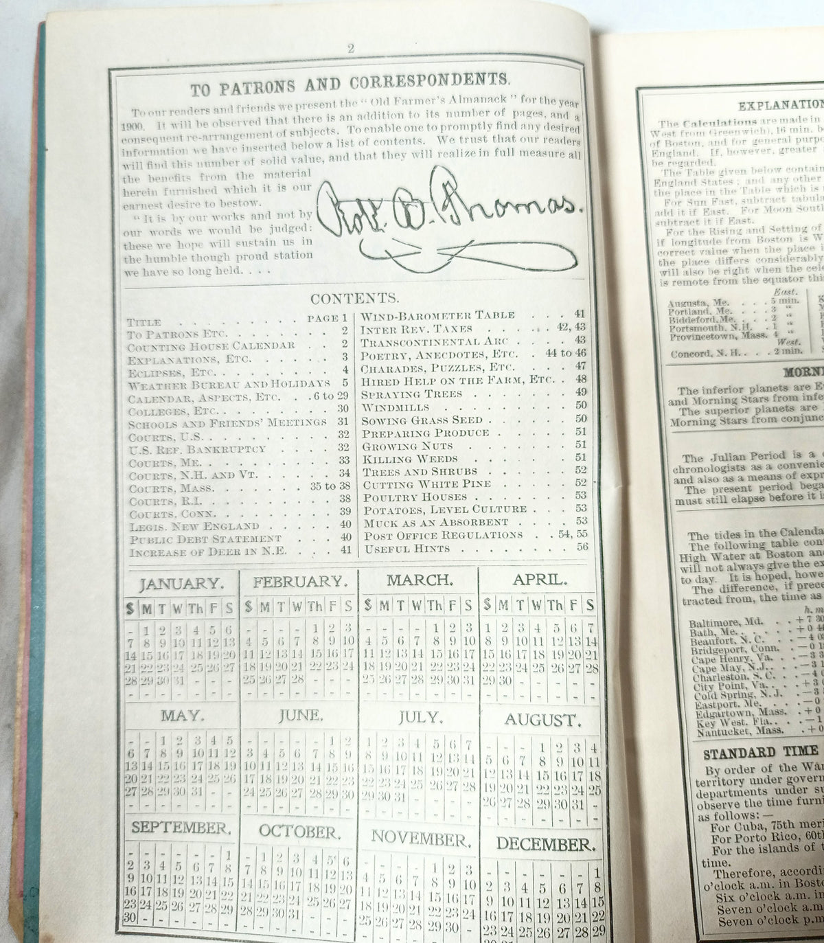 The Old Farmer's Almanac 1900 New Bedford Mass F.S. Brightman Co - TulipStuff