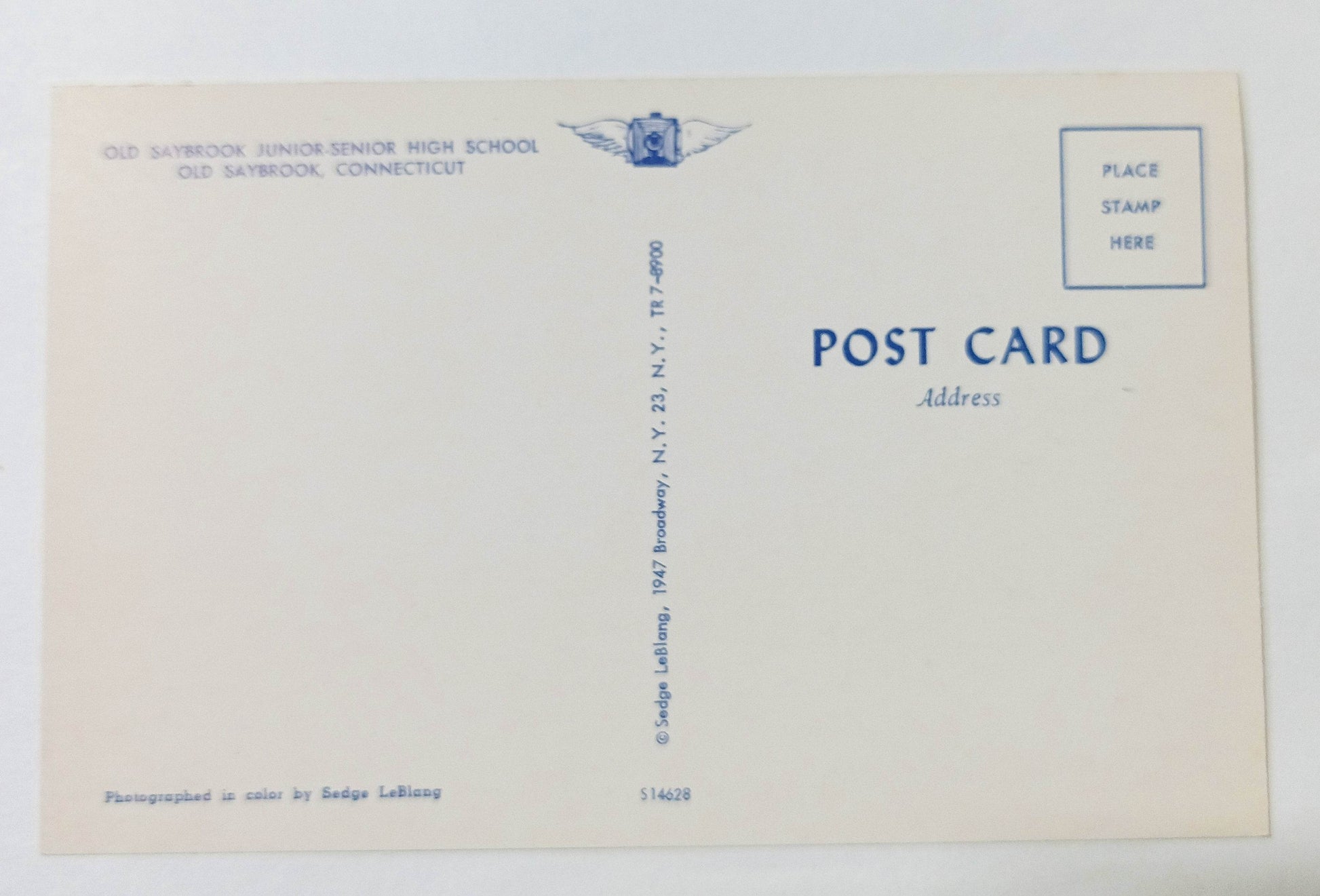 Old Saybrook Junior Senior High School Connecticut 1960's Postcard - TulipStuff