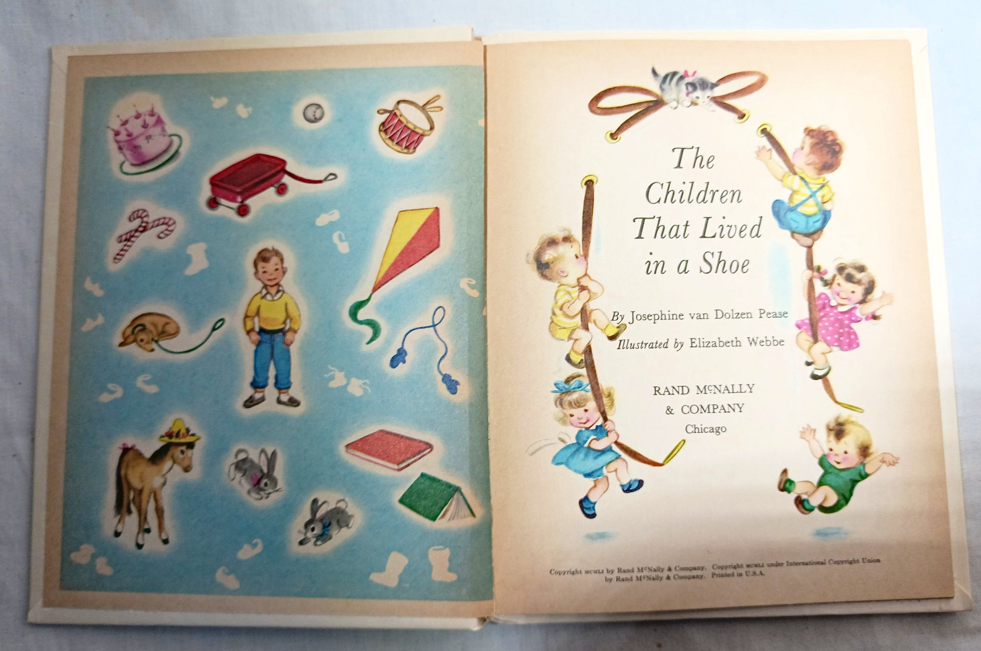 The Children That Lived In A Shoe Tip-Top Elf Book Rand McNally 1951 - TulipStuff