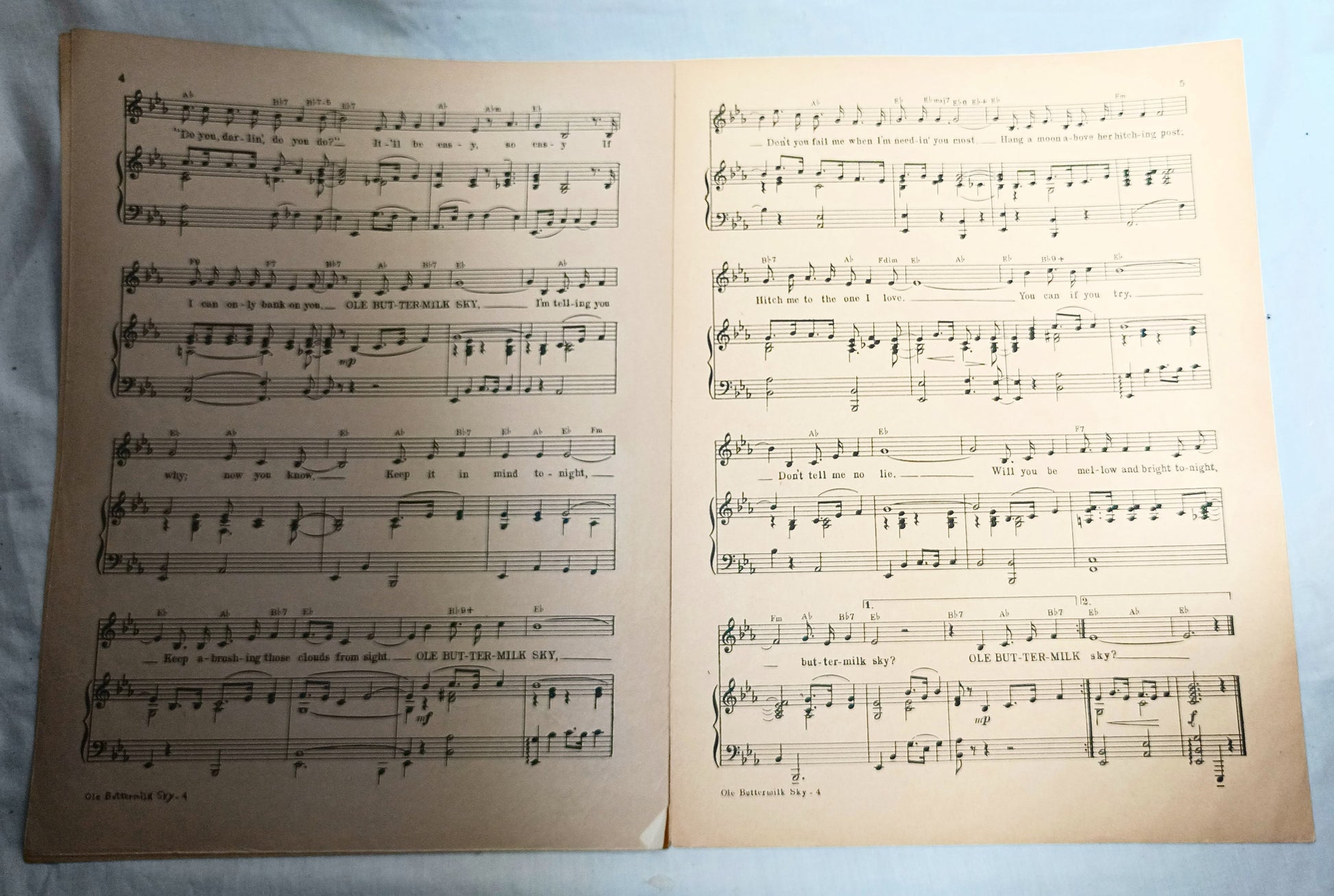 Ole Buttermilk Sky Canyon Passage Hoagy Carmichael Sheet Music 1946 - TulipStuff