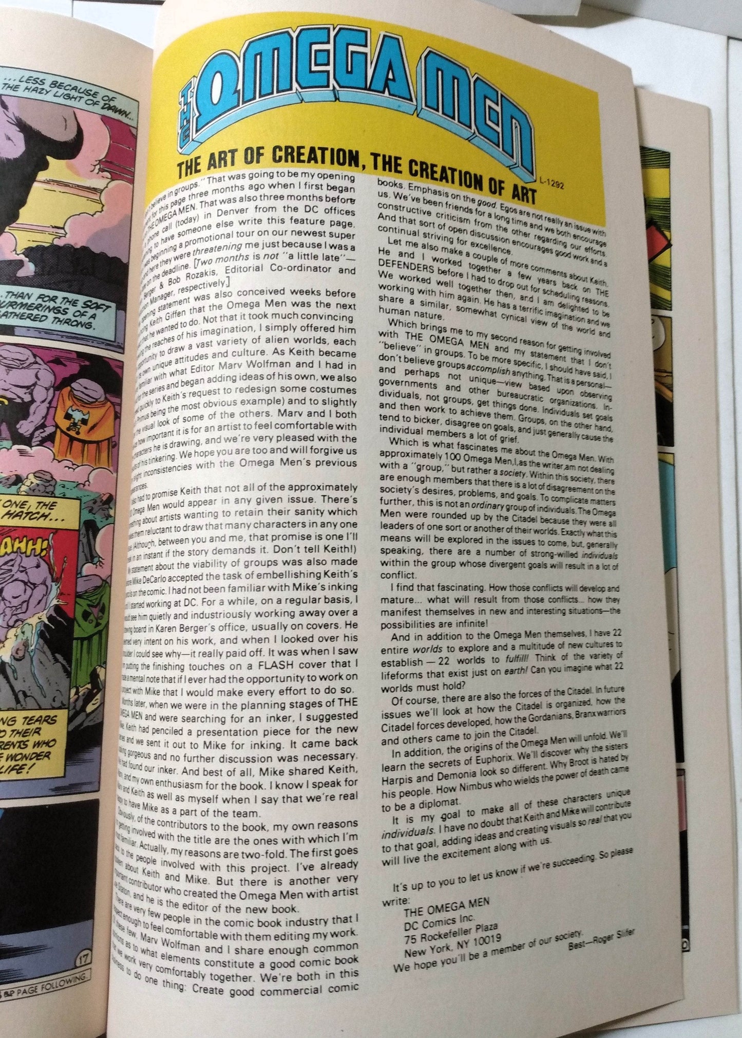 The Omega Men Issue #1 April 1983 Citadel War Bronze Age DC Comics - TulipStuff