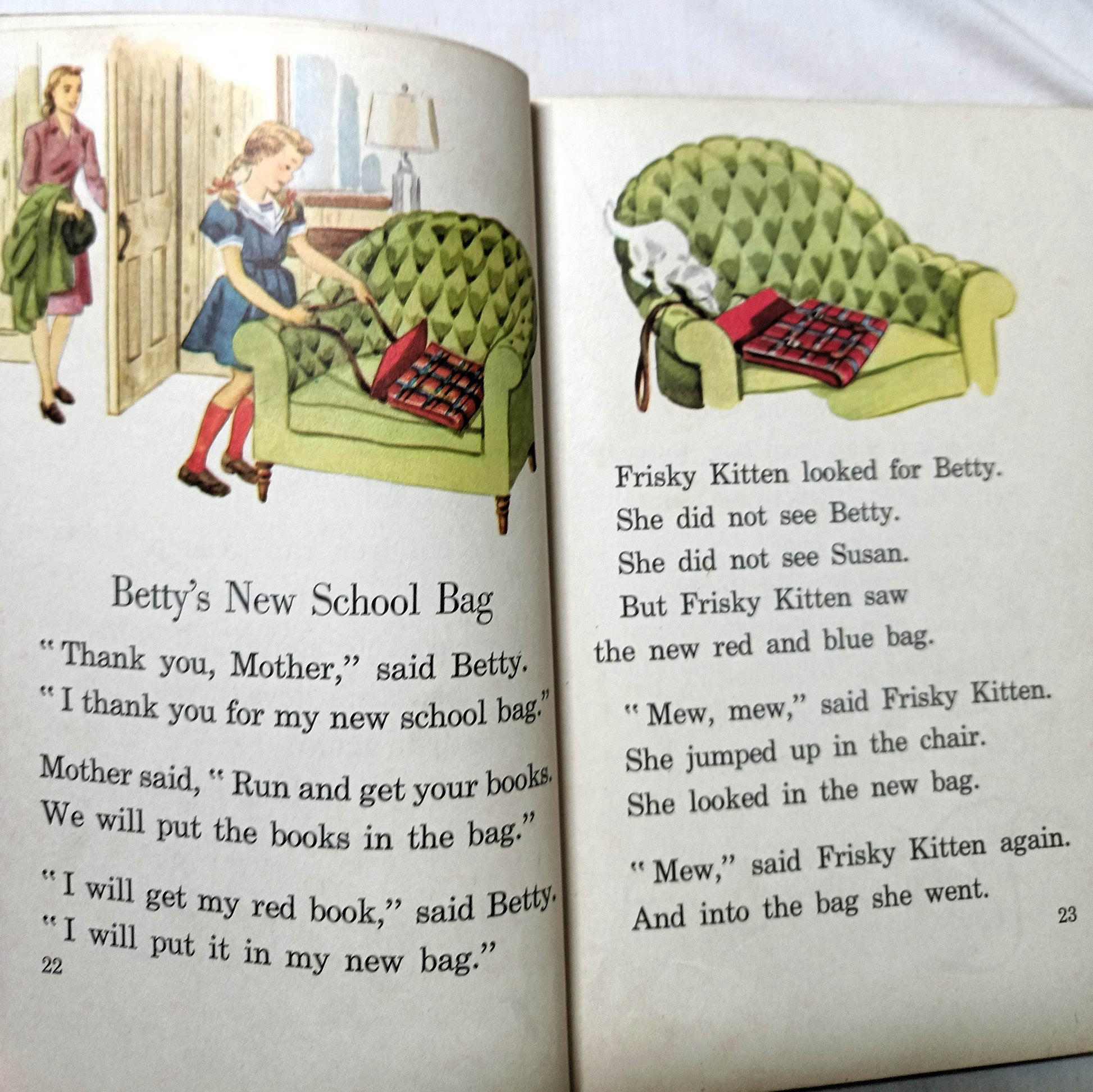 On Cherry Street Ginn Basic Readers Russell Hardcover Schoolbook 1953 - TulipStuff