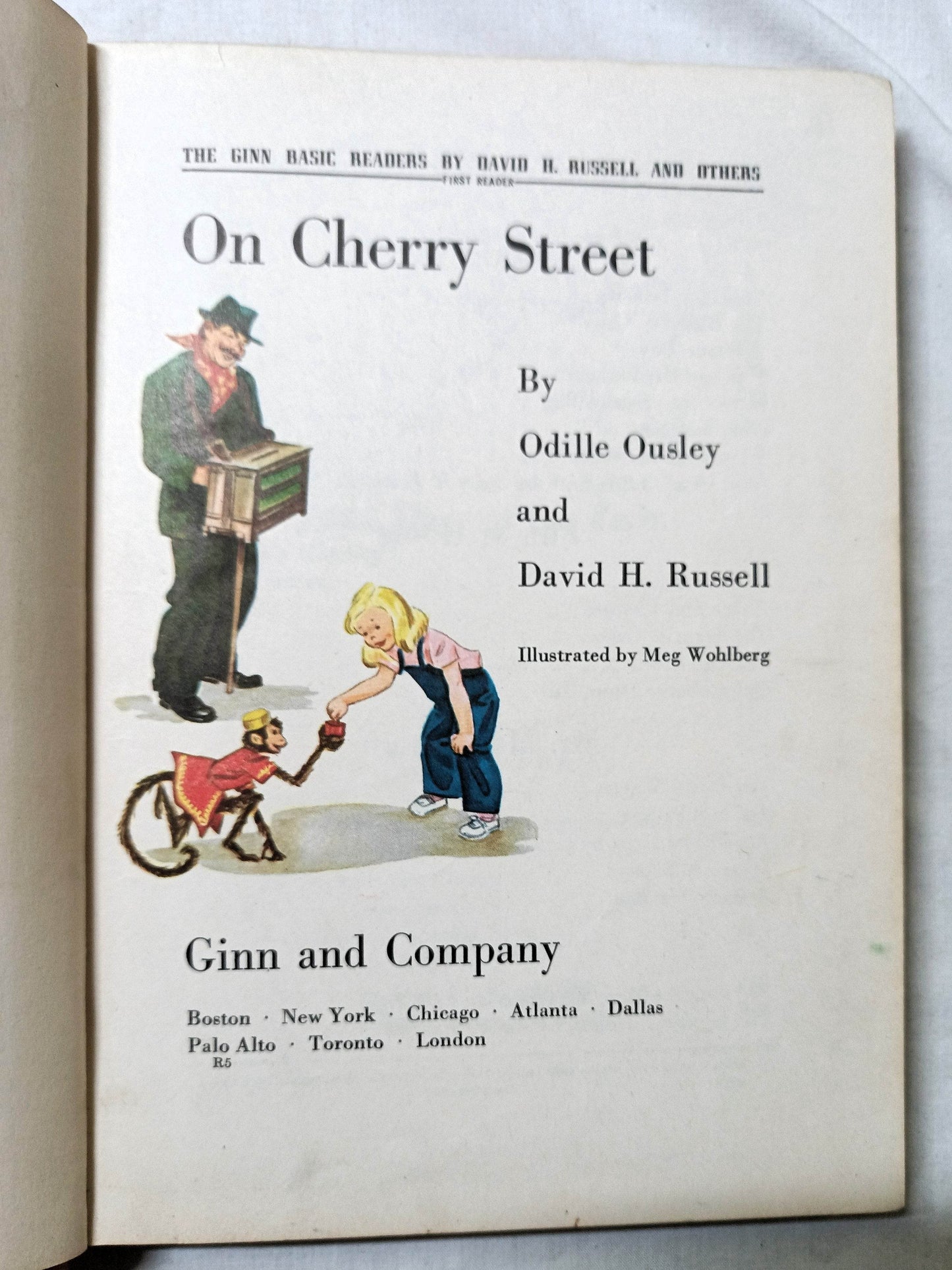 On Cherry Street Ginn Basic Readers Russell Hardcover Schoolbook 1953 - TulipStuff
