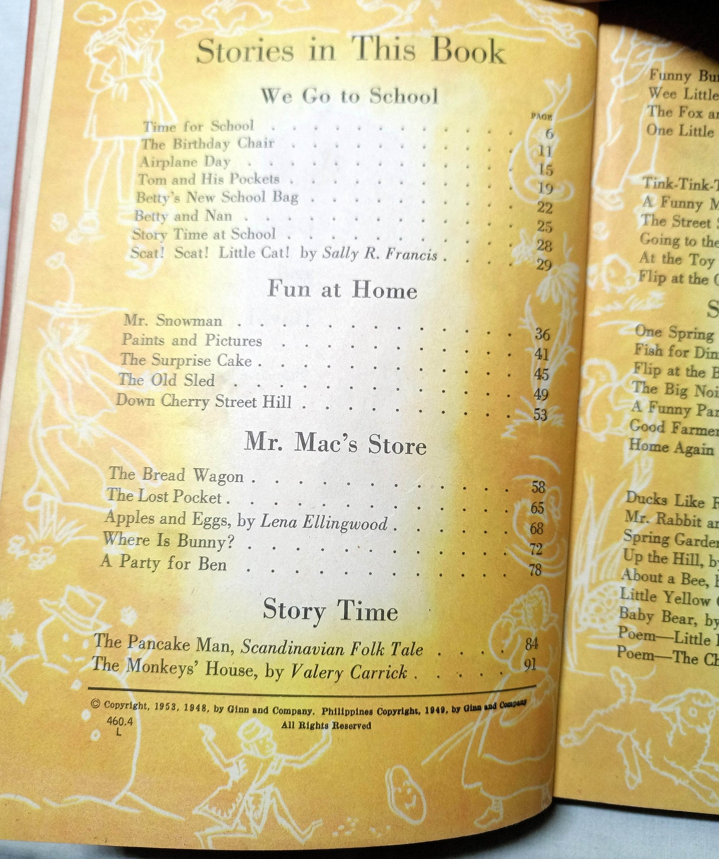 On Cherry Street Ginn Basic Readers Russell Hardcover Schoolbook 1953 - TulipStuff