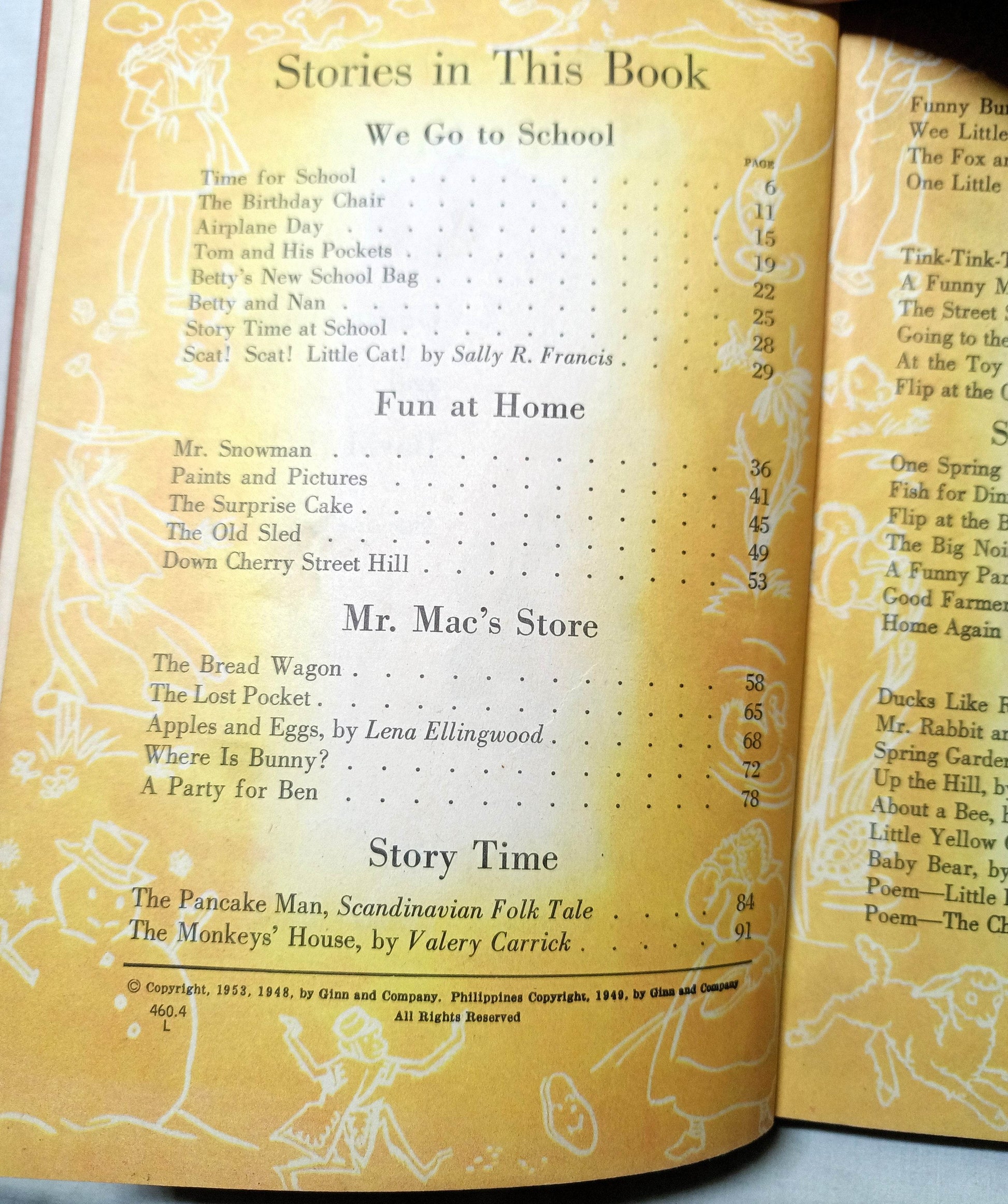 On Cherry Street Ginn Basic Readers Russell Hardcover Schoolbook 1953 - TulipStuff