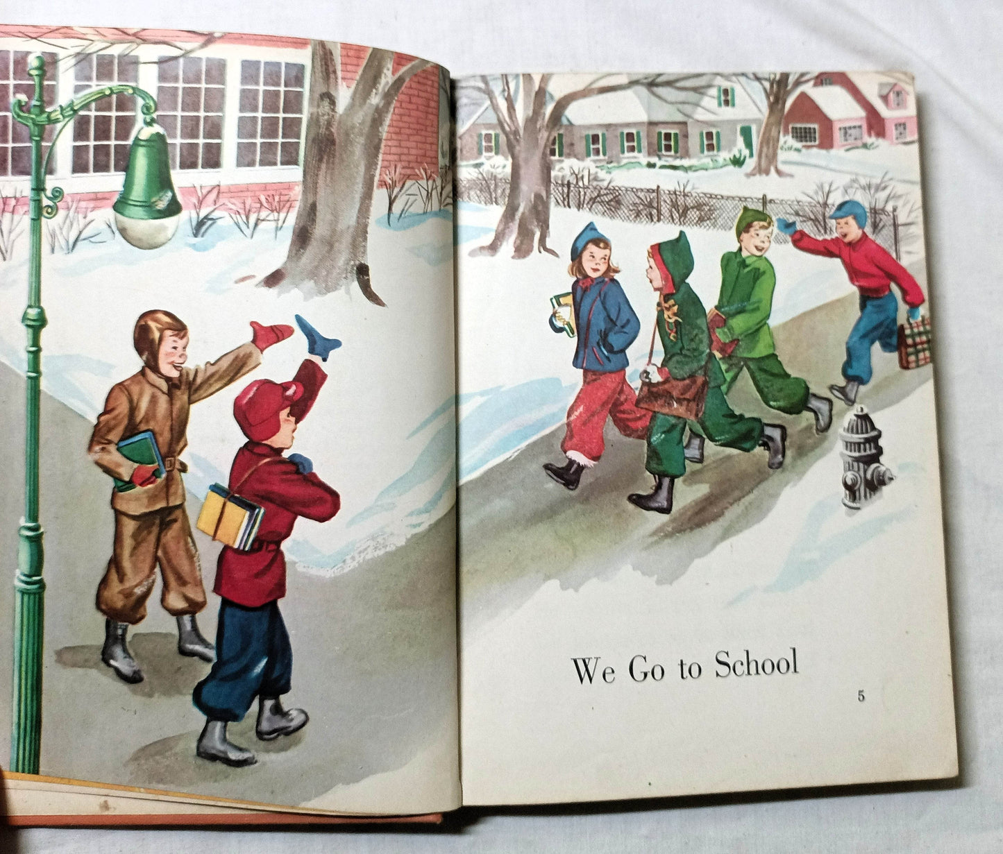 On Cherry Street Ginn Basic Readers Russell Hardcover Schoolbook 1953 - TulipStuff