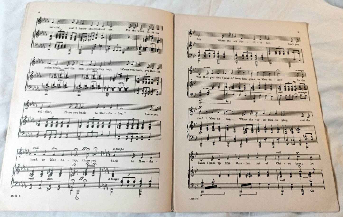 On The Road To Mandalay Rudyard Kipling Oley Speaks Sheet Music 1920's - TulipStuff