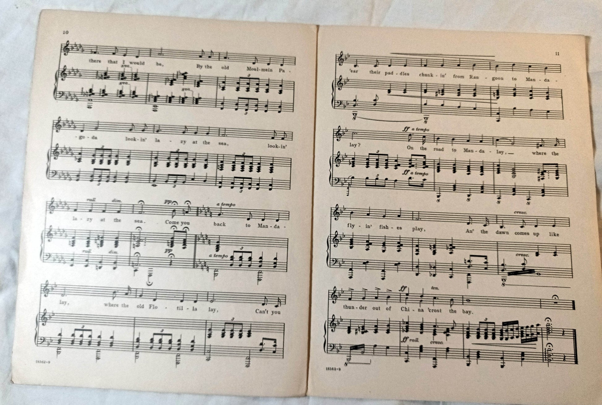 On The Road To Mandalay Rudyard Kipling Oley Speaks Sheet Music 1920's - TulipStuff