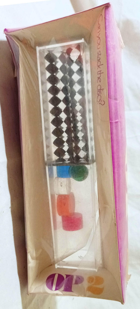 OP2 Stack The Discs Sculptural Puzzle Game Mag-Nif USA 1974 – TulipStuff