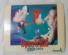 Load image into Gallery viewer, Delrina Berke Breathed&#39;s Opus N Bill Brain Screen Saver Mouse Pad 1990&#39;s - TulipStuff
