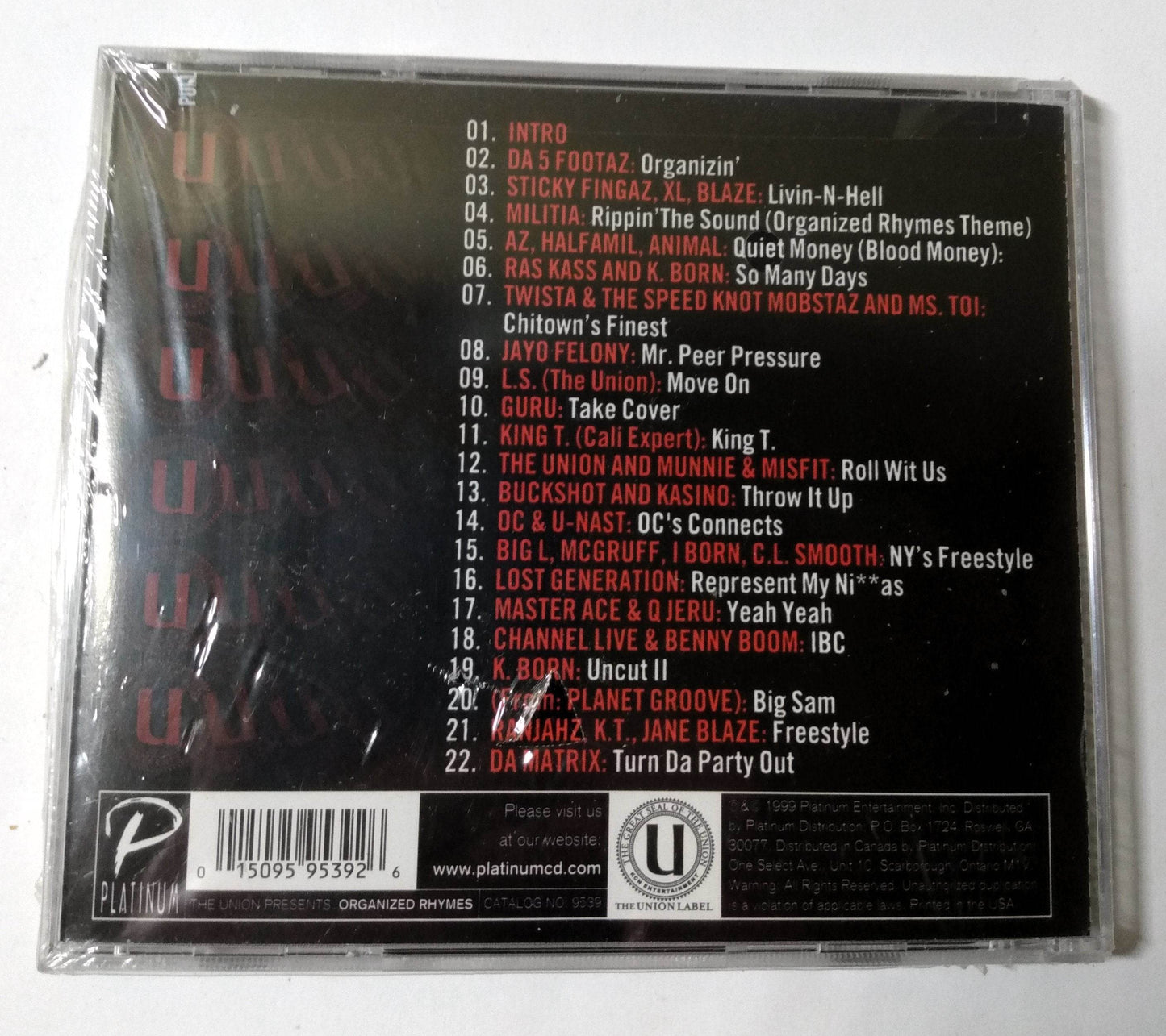 The Union Presents Organized Rhymes Hip Hop Compilation CD 1999 - TulipStuff