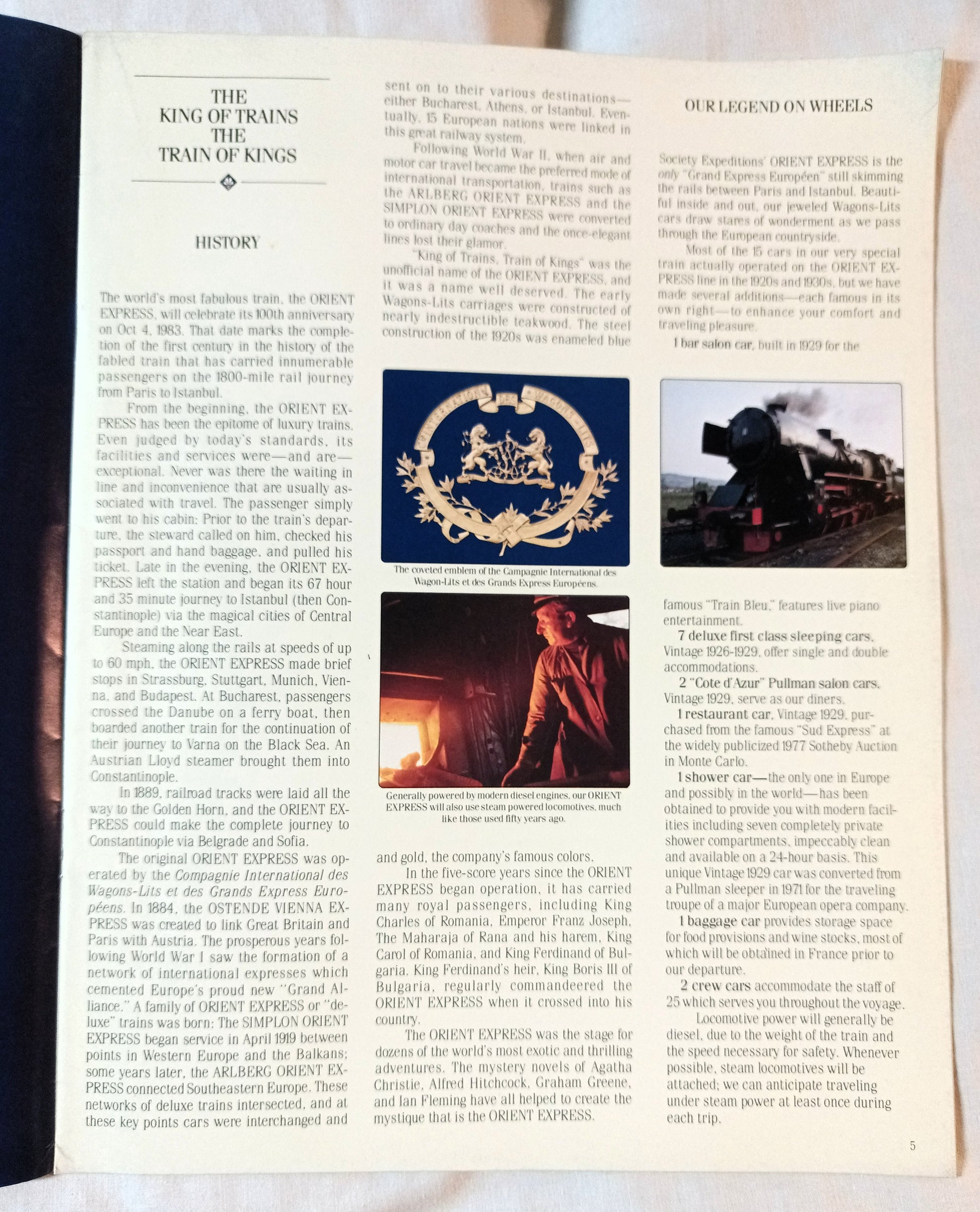 Orient Express Private Train Paris Istanbul Society Expeditions 1982-83 - TulipStuff